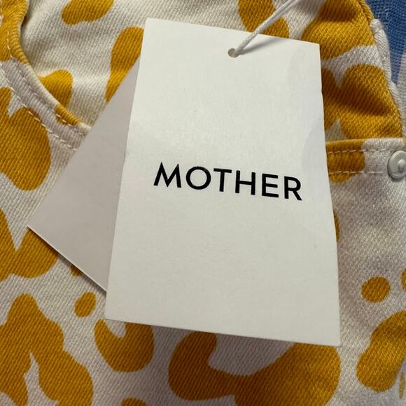 Mother Curbside Heel Fray Jean Floral Leopard in Second Chance - Picture 7 of 12